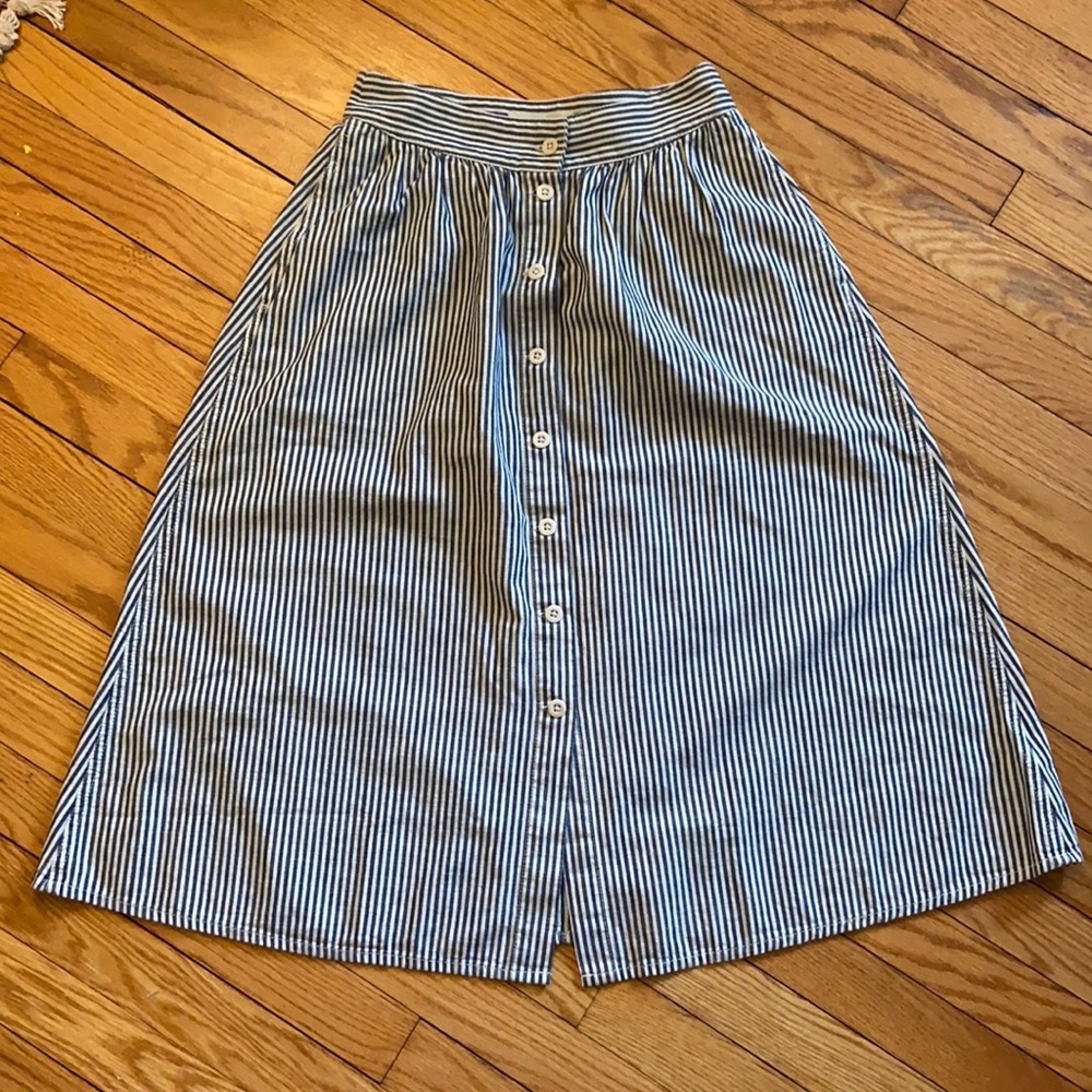 Blue/White Striped Madewell Palisades Skirt BNWT